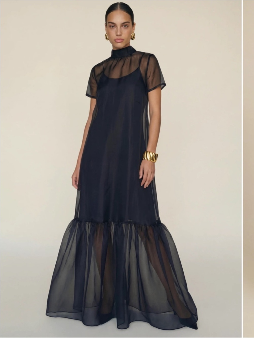NWT CAARA Melody Organza
Elegant High Neck Elegant
Maxi Dress Size Large